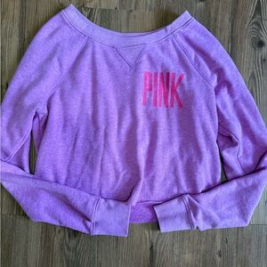 Victoria’s Secret Love Pink Cropped Sweatshirt Size Small